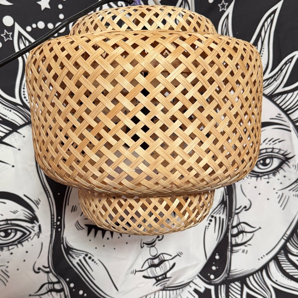 Natural Woven Rattan Pendant Light - Neutral